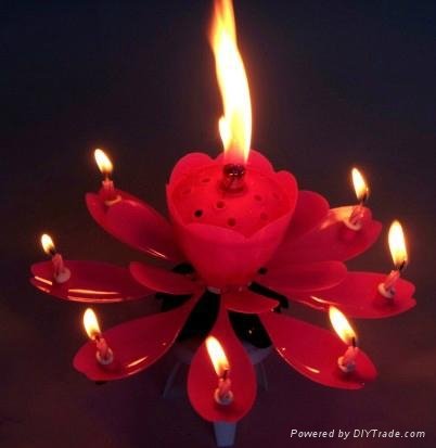 Amazing open romantic rotating flower music Candle 2