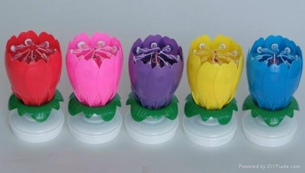 Singing open mouth flower birthday music Candle 5