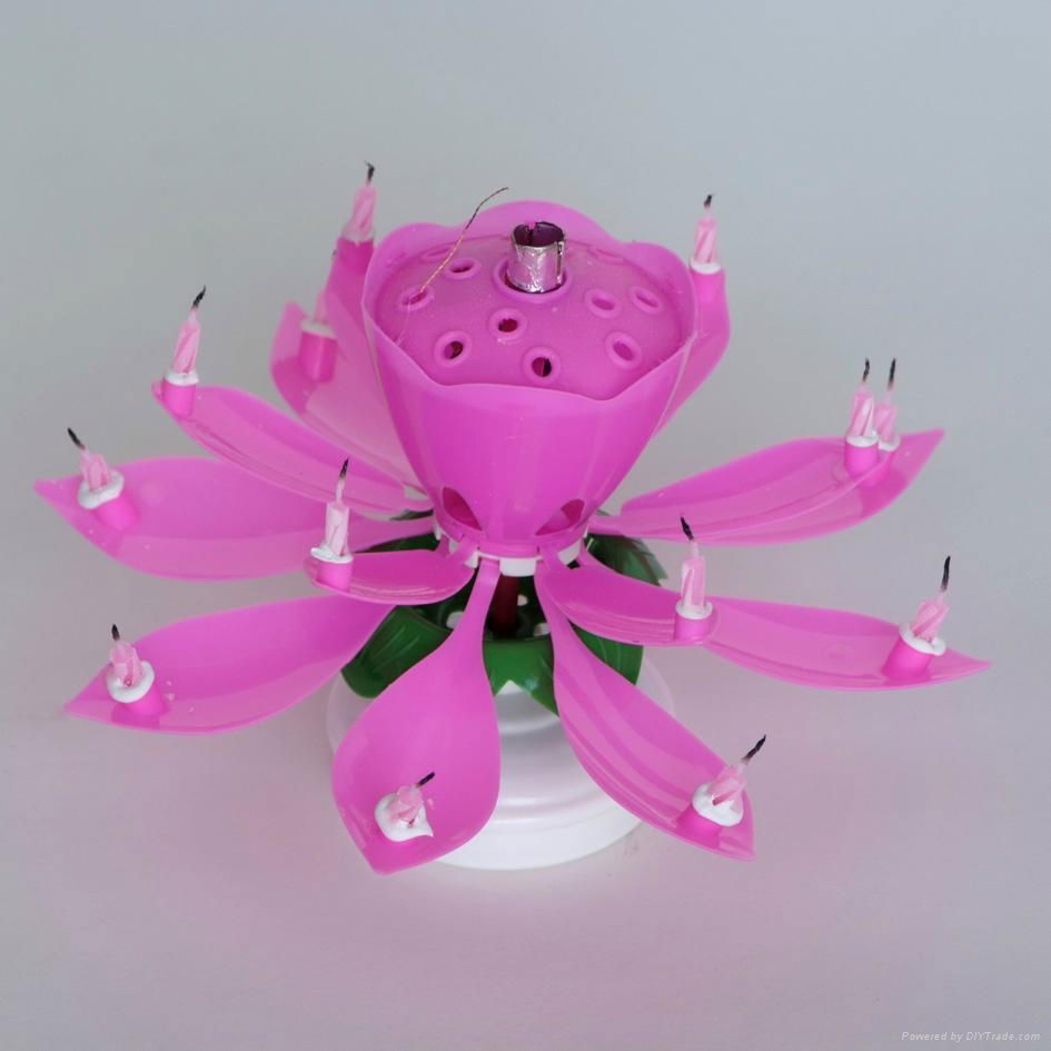 Aotu-rotating birthday music flower cake Candle 2