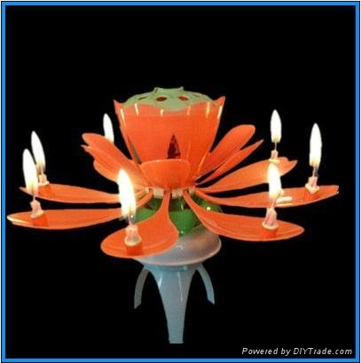 blooming flower rotating birthday music Candle