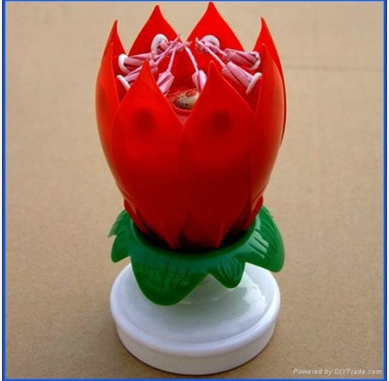 blooming flower rotating birthday music Candle 2
