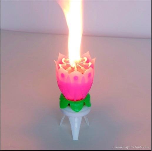 super sparkling flower birthday music Candle  5