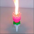 super sparkling flower birthday music Candle  5