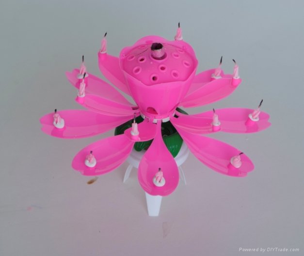 aotu-rotating birthday music flower cake Candle 