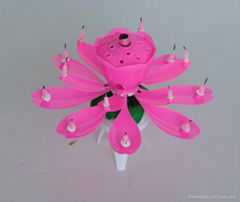 aotu-rotating birthday music flower cake Candle