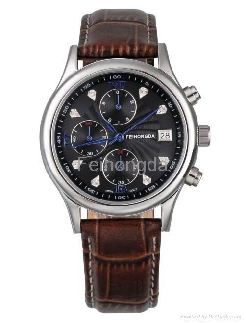 Stainless steel fashion Men watches with 5ATM waterproof 4