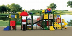 Children outdoor playround equipment with slide