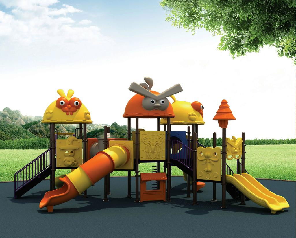 Children outdoor playround equipment with slide