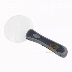 illuminited magnifier with plastic handle with 2 led light