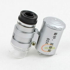 mini microscope with 2 led light with 1 UV light