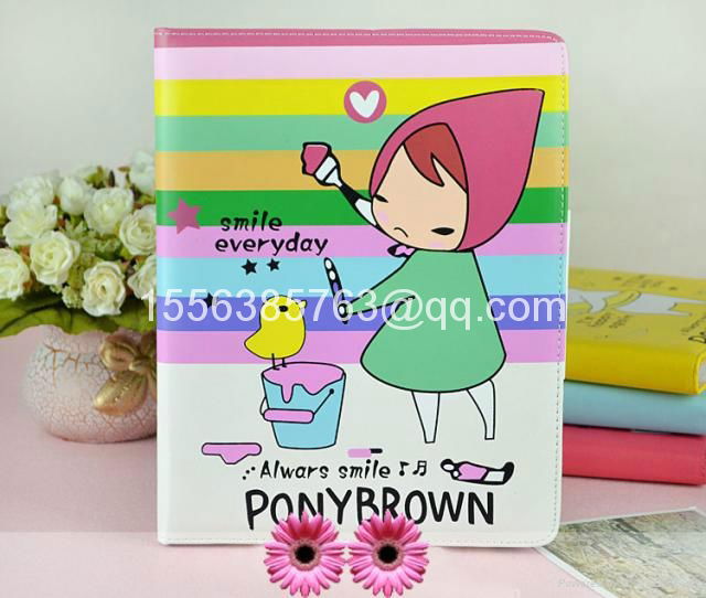PonyBrown Case for iPad 2/3/4 Leather Case Cartoon Design Stand Case 5