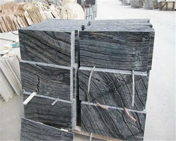 Antique black wood grain marble big slab 5