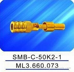 SMB female connector with crimp mount