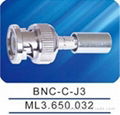 BNC male connector with crimp mount