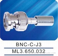 BNC male connector with crimp mount