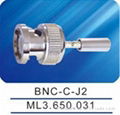 BNC male connector with crimp mount