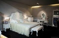 313# Solid wooden  Antiqued White French Style Hand Carved Rococo King Bed 5