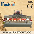 rotary wood cnc router multi spindel with low price