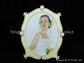 Oval white metal photo frame 4