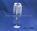 Metal candle holder with diamond beads