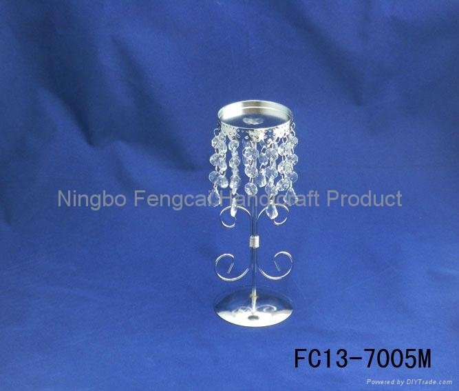 Metal candle holder with diamond beads 2