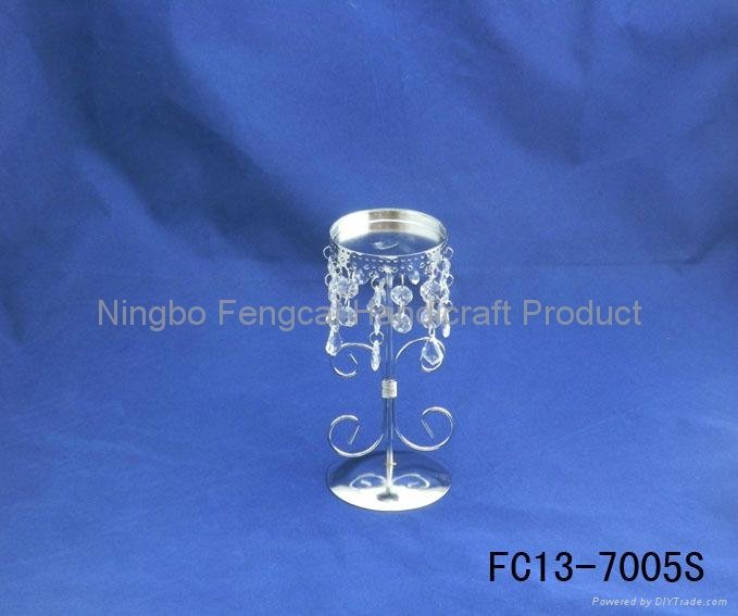Metal candle holder with diamond beads 3
