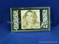 Glass photo frame with leopard leather