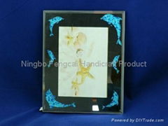 Glass photo frame with crystal beads