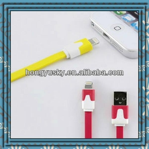particular appearance fashion style 8 pin colorful usb data cable for iphone/ipo 5