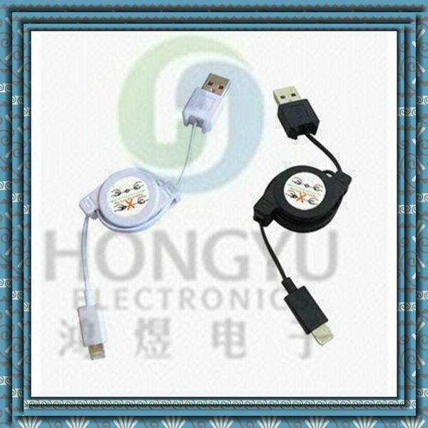8 pin,new design retractable data cable for iphone 5  