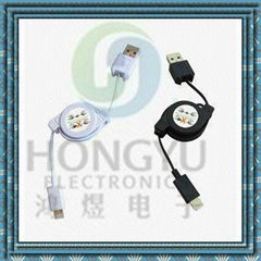 8 pin,new design retractable data cable for iphone 5  