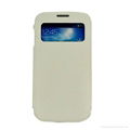 S view cover flip leather case for samsung galaxy S4 i9500 with dormancy holster 3