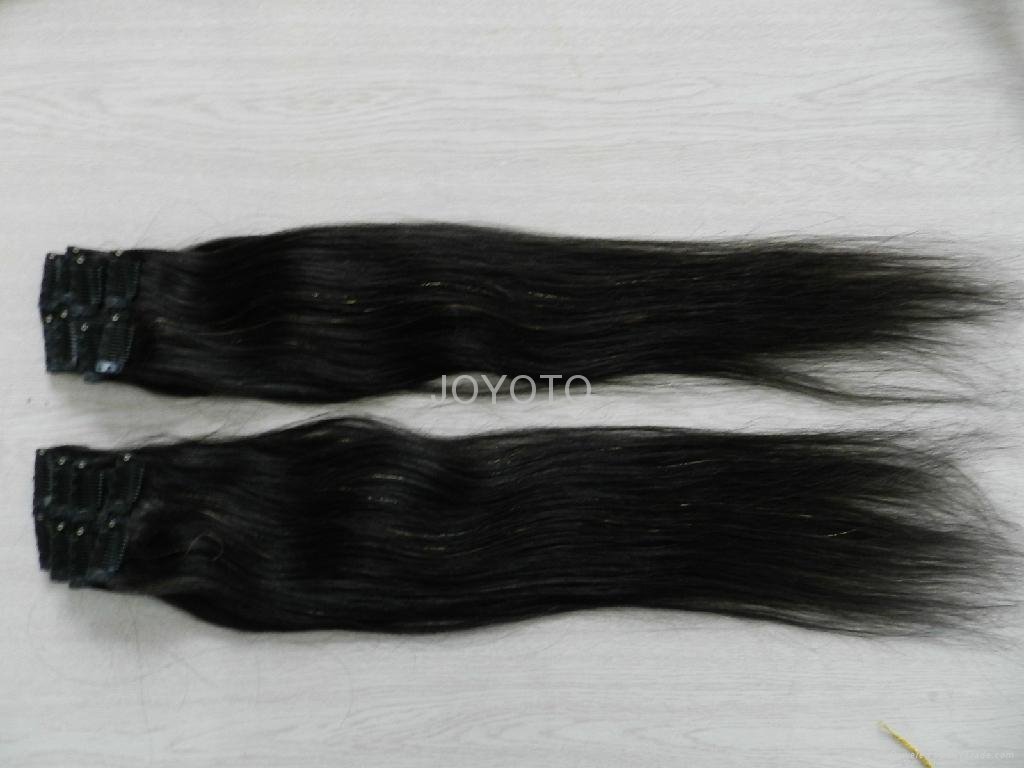 brazilian human hair double weft clip in hair extension