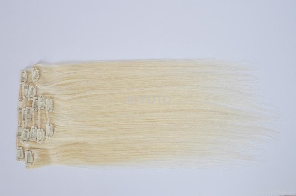 brazilian human hair double weft clip in hair extension 4