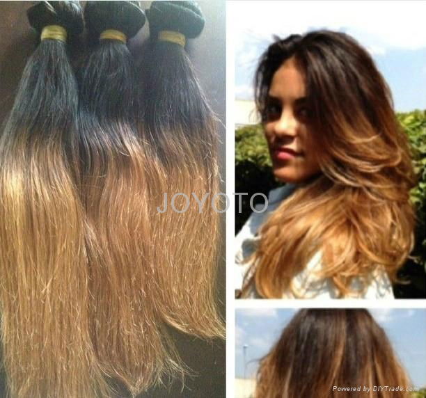 Brazilian hair omber two tone human hair weft 