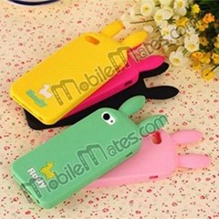 Cute Rabbit Bunny Soft Silicon Silicone Cover Case For iPhone 4 4S