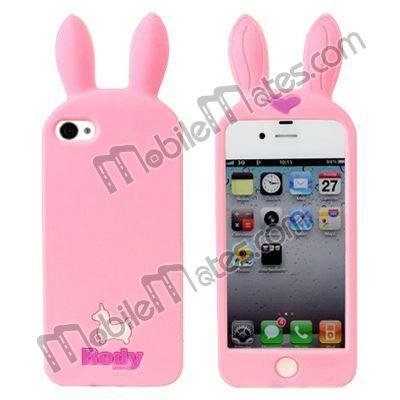 Cute Rabbit Bunny Soft Silicon Silicone Cover Case For iPhone 4 4S - M ...