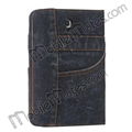 Demin Jeans Fabric Design Wallet Style Flip Stand Leather Case Cover for Samsung 4