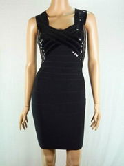 Black high quality lady bandage dress