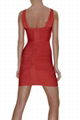 Red V-neck celebrity dress for party 2