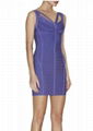 Purple round neck women's sheath dresses 3