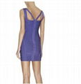 Purple round neck women's sheath dresses 4