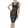 ladies round neck party dress with beads 1