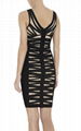 ladies round neck party dress with beads 4