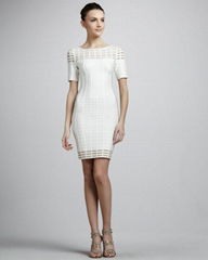 2013 white checkers ladies sheath dresses custom