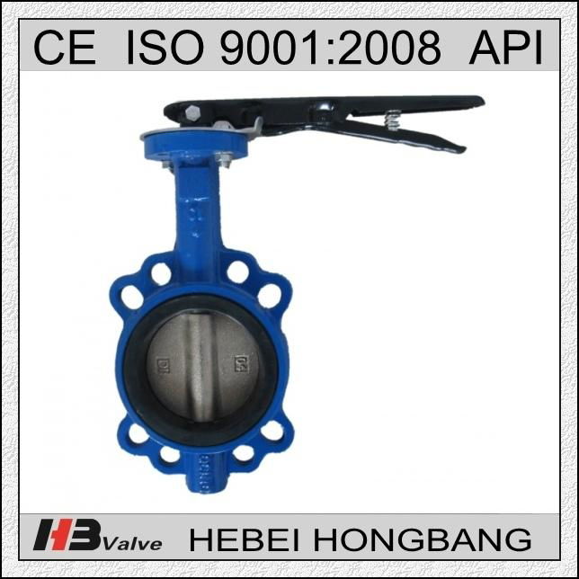 Handle level wafer type soft seal butterfly valve 3