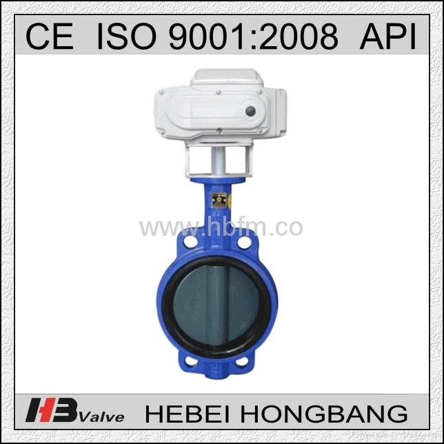 Electric operated wafer type soft seal butterfly valve