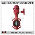 Warm gear operated wafer type soft seal butterfly valve 2