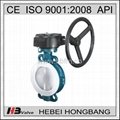 Warm gear operated wafer type soft seal butterfly valve 4