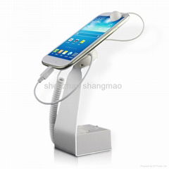 Mobile phone anti-theft display stand with sensor head and charge cable